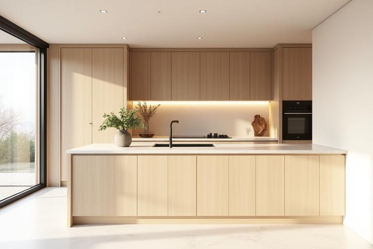 Stunning Sprekk Blekk kitchen with custom cabinetry and island